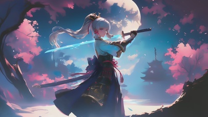 月亮下古风女侠