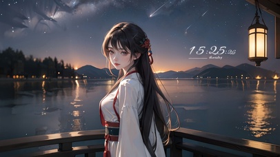 湖畔汉服少女