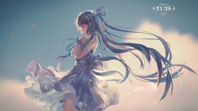 天空唯美许愿少女