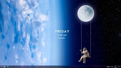 宇航员在太空荡秋千