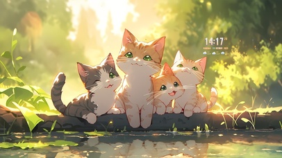 溪边可爱猫咪们