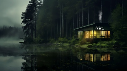 4K静谧林中小屋