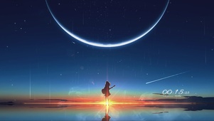 简约浪漫 夜空下的少女