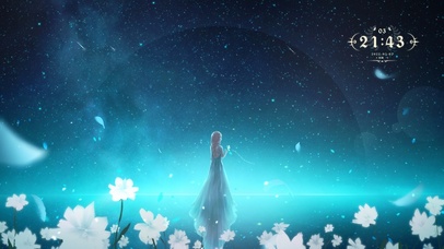 4k 月下星空白花少女