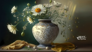 治愈雏菊花瓶