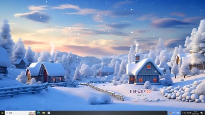 4K冬季雪景小镇