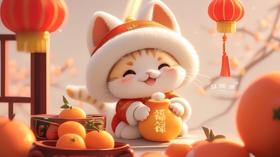 过新年的猫咪
