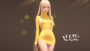 4K可爱金发少女