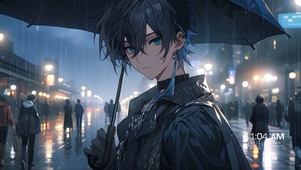 雨中少年