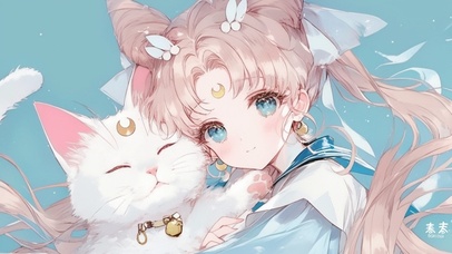 美少女战士和猫