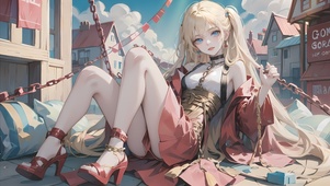 束缚的长发美少女