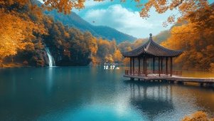 金秋浪漫湖景