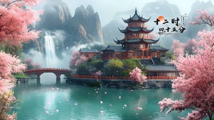桃花山水阁楼