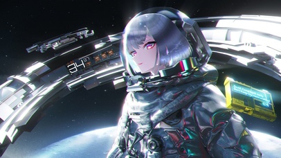 4k 唯美炫酷太空少女