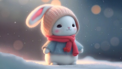 4K可爱呆萌兔宝宝