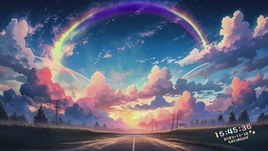 宫崎骏风格梦幻动漫天空