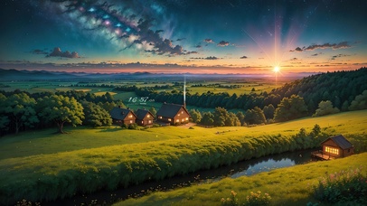 4K唯美治愈田野落日余晖