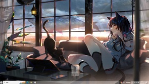 猫耳女孩休闲时刻