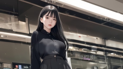 可爱黑发职场少女