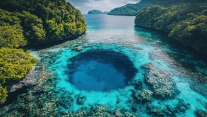 海岛珊瑚礁蓝洞