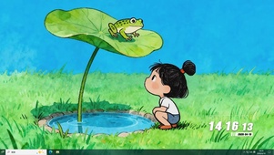 夏天女孩与青蛙桌面主题
