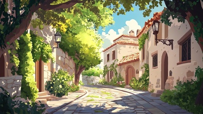 小镇的夏日午后