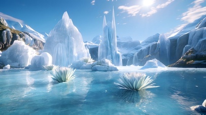 大自然风景冬季雪山冰山雪景