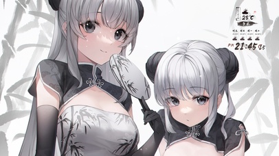 4K熊猫少女旗袍