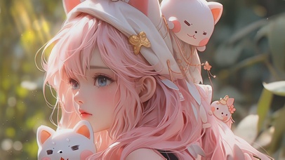 4K萌系二次元可爱少女