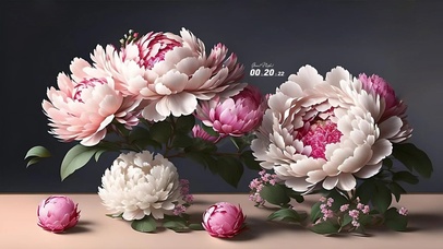 4k盛开的牡丹花