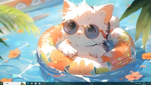 泳池猫咪