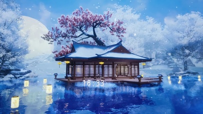 4K唯美治愈古风仙境雪景