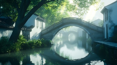 光影里的水乡谧境