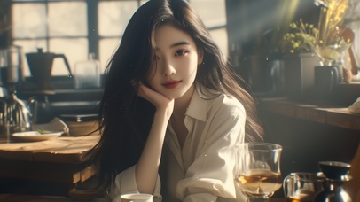 4K夏日休闲慵懒美女 午后24