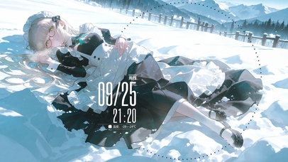 在雪中  二次元女仆少女