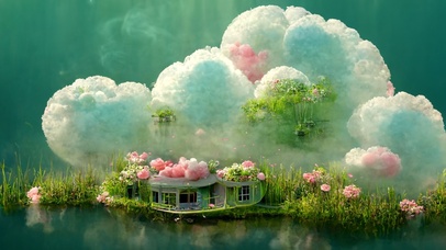 唯美治愈彩云小屋