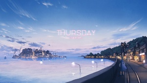 湖面夕阳