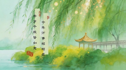 去岁千般皆如意，今年万事昭昭愿