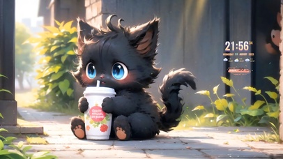 可爱奶茶猫咪