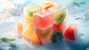 清凉夏日 水果冰块