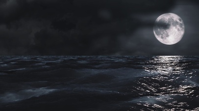 高清4k夜晚大海