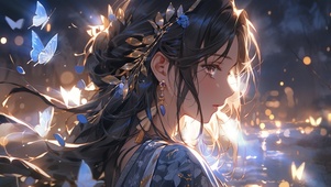 湖边女孩