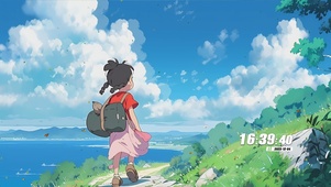 护眼蓝天白云海景