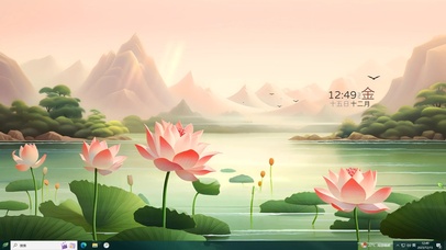 青绿护眼 治愈荷花