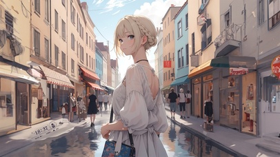 金发街道少女
