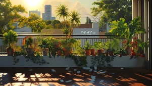 护眼 绿植阳台