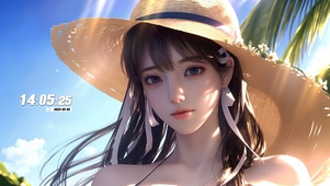 夏日海滩女生
