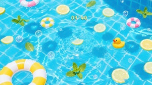 夏日的泳池
