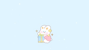 蓝色礼物兔子