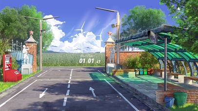 唯美日系街道凉亭